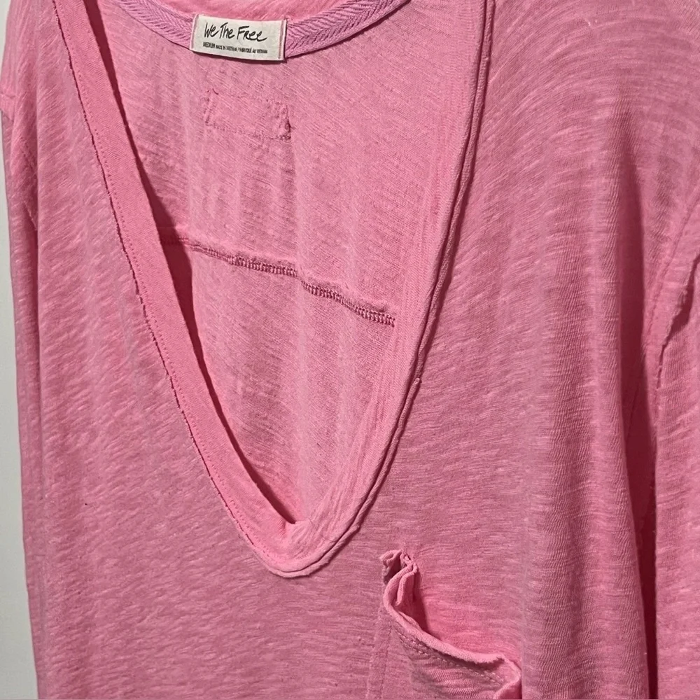 We The Free Betty Slouchy Lightweight orchid cotton blend Long Sleeve Pocket Tee